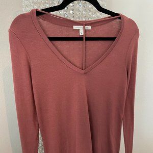 Cut Out Long Sleeve Top in Burnt Orange Color